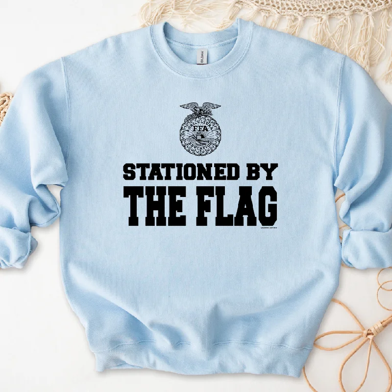 Women's Blouse with Low CollarStationed By The Flag Crewneck (S-3XL) - Multiple Colors!