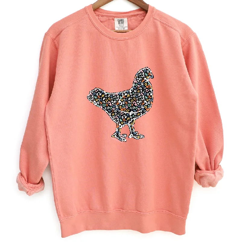 Women's Blouse with Wide CollarColorful Cheetah Chicken Crewneck (S-3XL) - Multiple Colors!