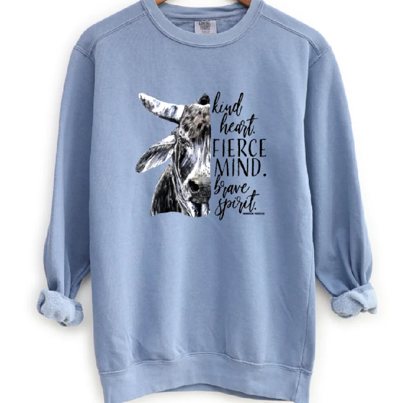 Women's Blouse with Rounded CollarKind Heart Fierce Mind Brahman Crewneck (S-3XL) - Multiple Colors! Women's Blouse with Rounded CollarKind Heart Fierce Mind Brahman Crewneck (S-3XL) - Multiple Colors!