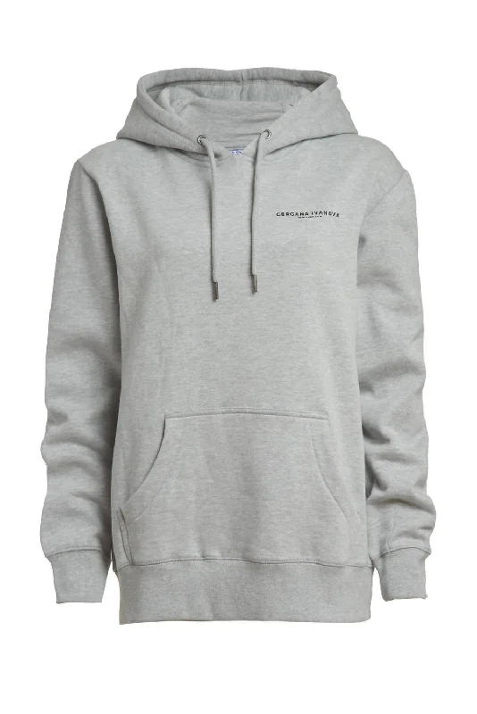Women's Blouse with Collarless DesignWomen's Organic Cotton Hoodie In Grey