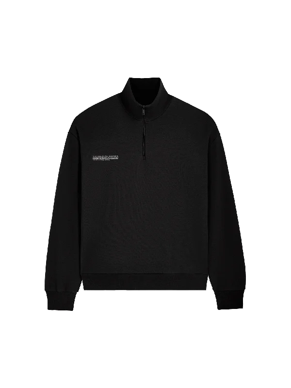 Women's Blouse with Boat CollarWomens DNA Double Jersey Half Zip Sweatshirt—black