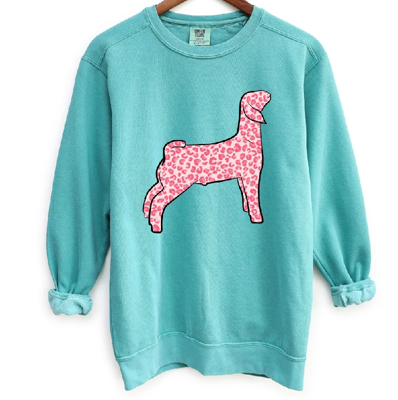 Women's Blouse with Mandarin CollarPink Cheetah Goat Crewneck (S-3XL) - Multiple Colors!