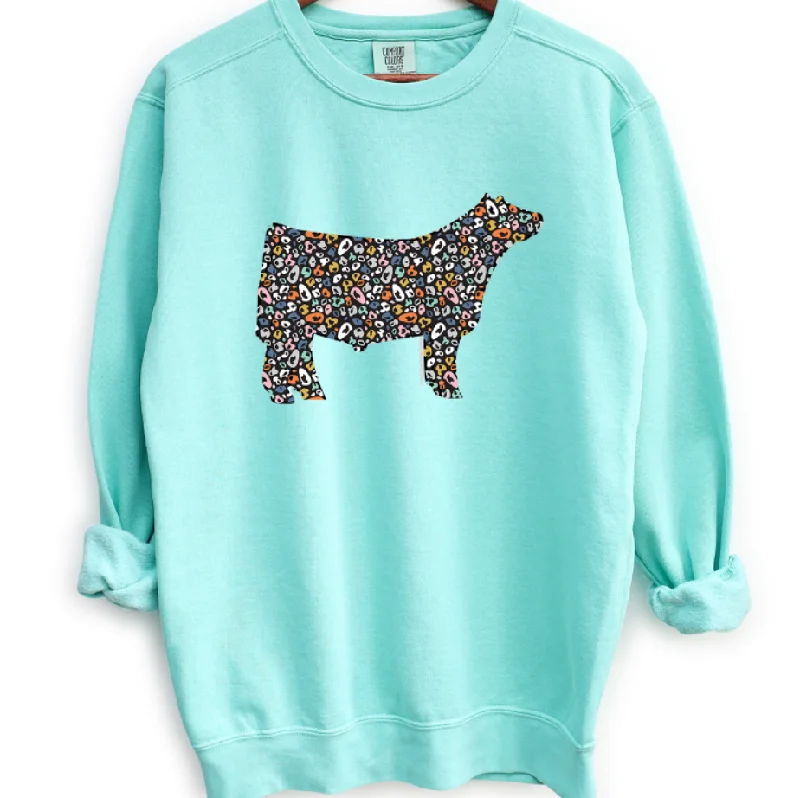 Women's Blouse with Boat CollarColorful Cheetah Steer Crewneck (S-3XL) - Multiple Colors!