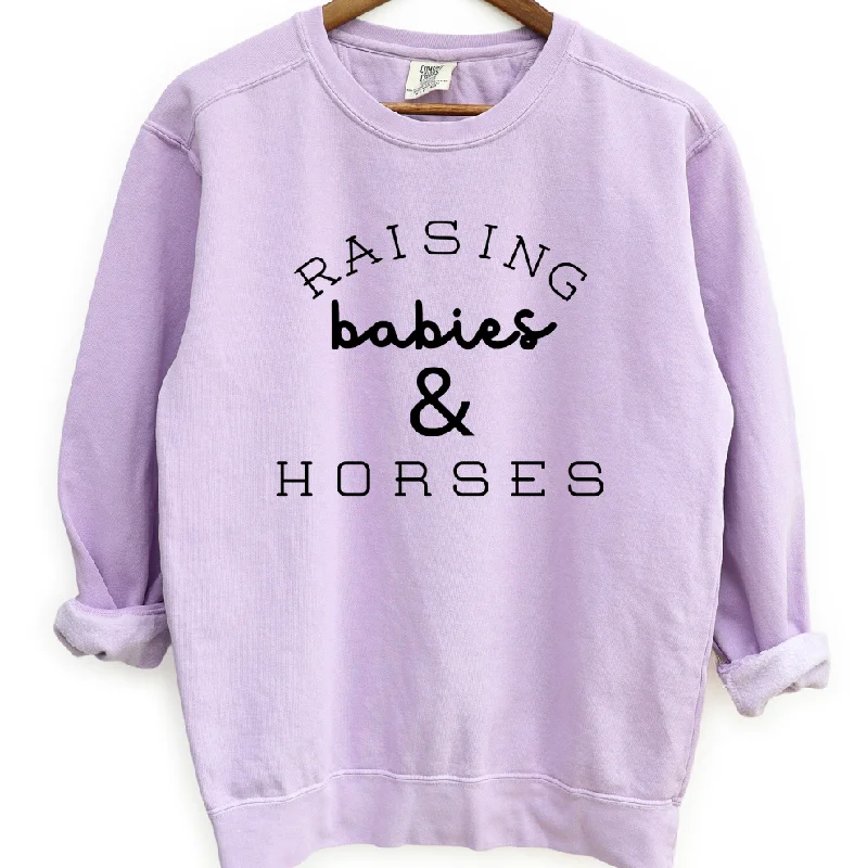 Women's Blouse with Collarless DesignRaising Babies & Horses Crewneck (S-3XL) - Multiple Colors! Women's Blouse with Collarless DesignRaising Babies & Horses Crewneck (S-3XL) - Multiple Colors!
