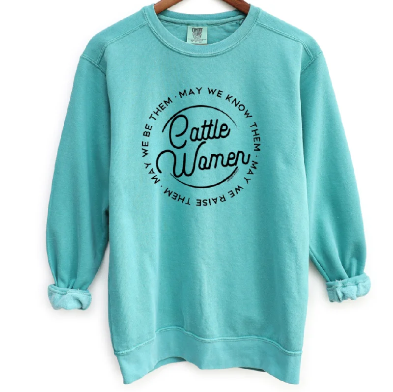Women's Long-Sleeve BlouseCattlewomen Circle Crewneck (S-3XL) - Multiple Colors!