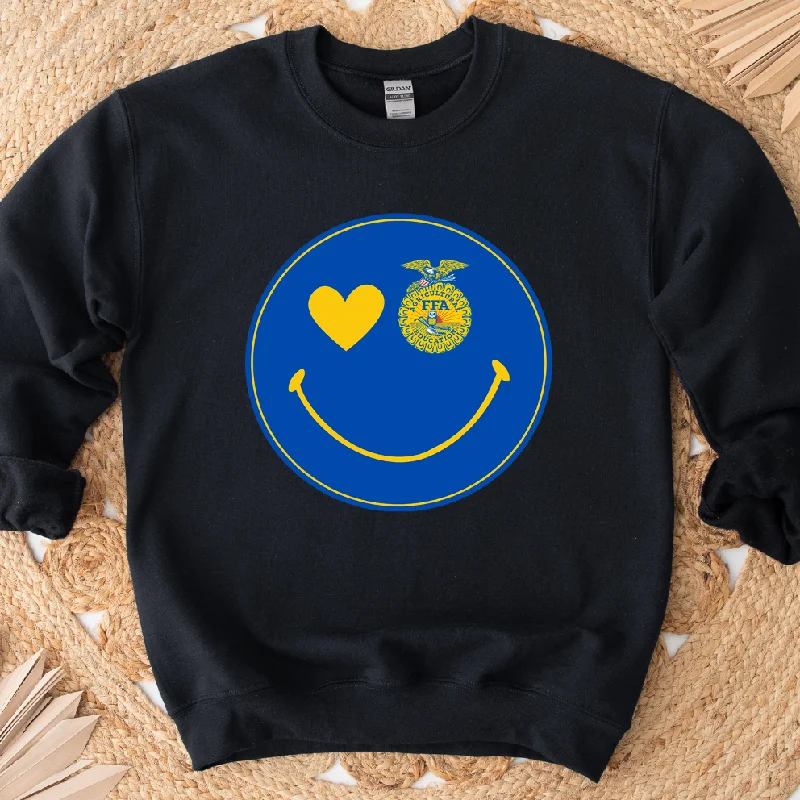 Women's Blouse with Cropped LengthFFA Smiley Crewneck (S-3XL) - Multiple Colors!