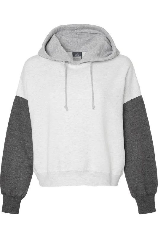 Women's Blouse with Peter Pan CollarMV Sport Women´s Sueded Fleece Colorblocked Crop Hooded Sweatshirt