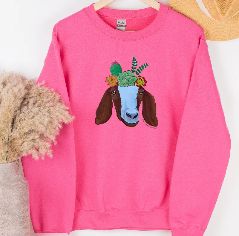 Women's Blouse with Lapel CollarGoat Flower Crown Crewneck (S-3XL) - Multiple Colors!
