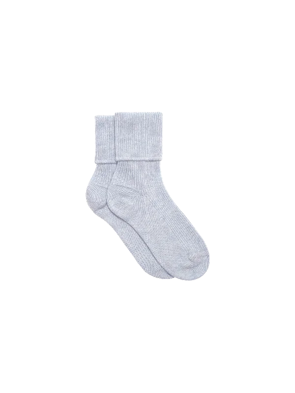 Women's Blouse with Collarless DesignCashmere Bed Socks—pale blue