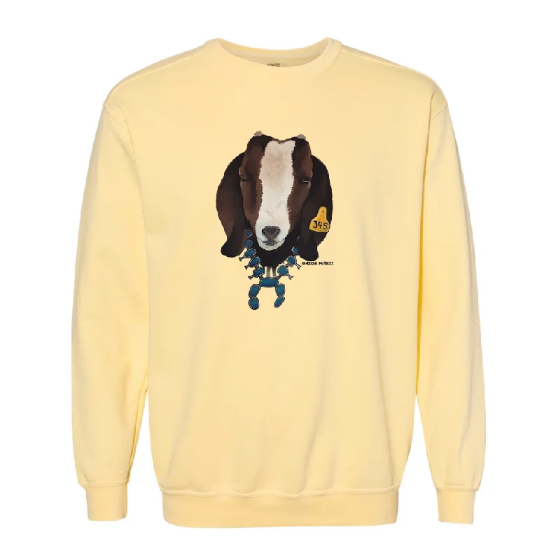 Women's Blouse with SequinsDark Brown Goat Squash Blossom Crewneck (S-3XL) - Multiple Colors!