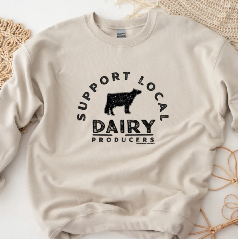 Women's Blouse with U-Shaped CollarSupport Local Dairy Cow Producers Crewneck (S-3XL) - Multiple Colors! Women's Blouse with U-Shaped CollarSupport Local Dairy Cow Producers Crewneck (S-3XL) - Multiple Colors!