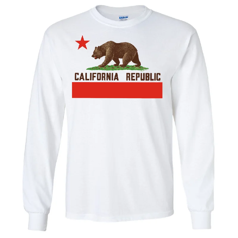 Women's Blouse for PartyDon Pimentel California Republic Bear Flag Brown Text Long Sleeve Shirt