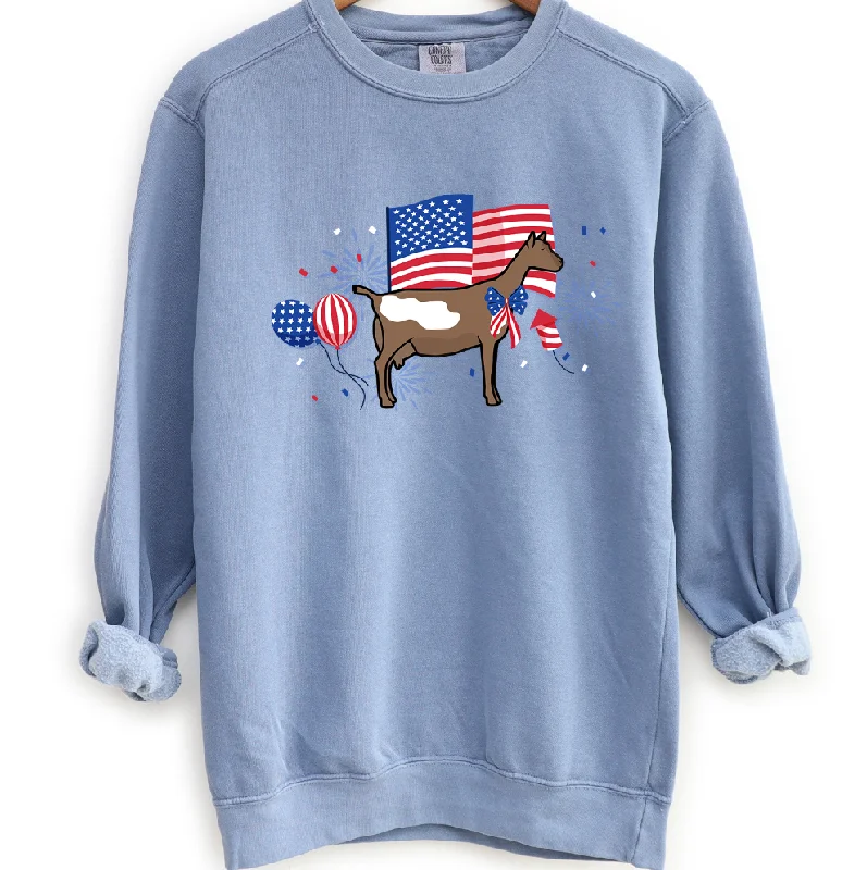Women's Blouse with Low CollarUSA Dairy Goat Crewneck (S-3XL) - Multiple Colors!