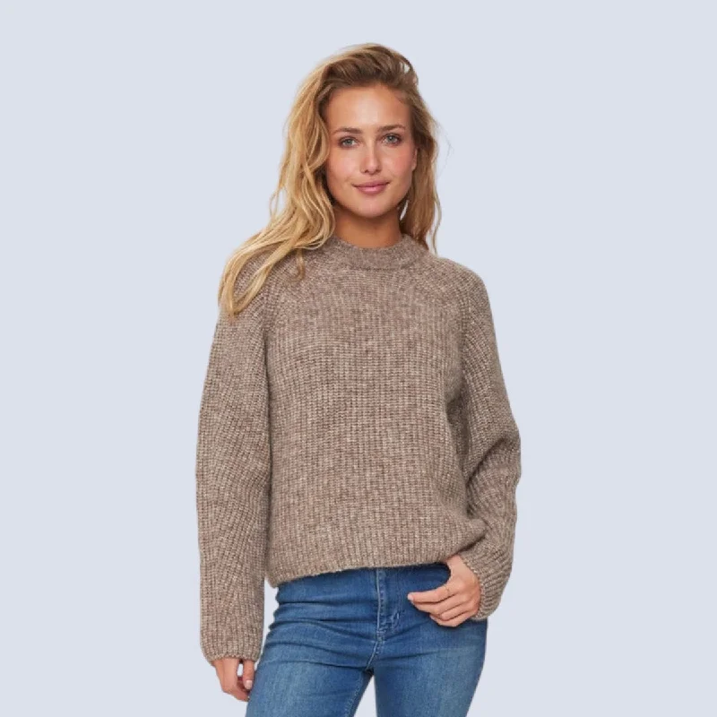 Women's Blouse with Boat CollarNumph Nuzindi Pullover Fossil Melange