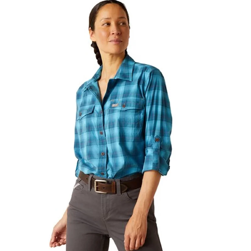 Women's Blouse with Rounded CollarAriat Women's Rebar Made Tough DuraStretch Button-Down Work Shirt Women's Blouse with Rounded CollarAriat Women's Rebar Made Tough DuraStretch Button-Down Work Shirt