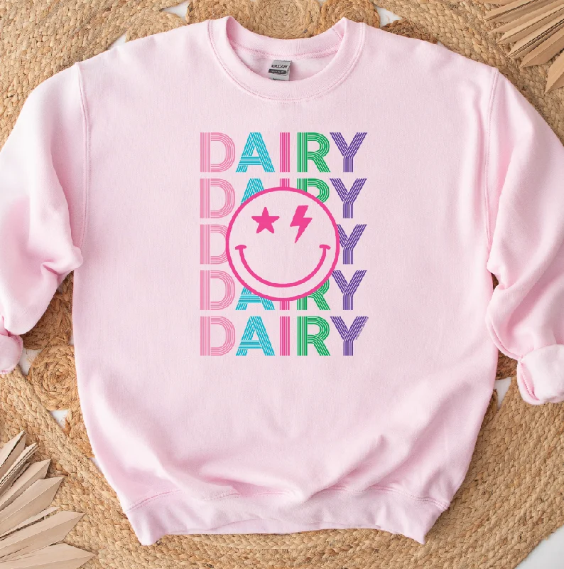 Women's Blouse with High CollarLine Smile Dairy Crewneck (S-3XL) - Multiple Colors!