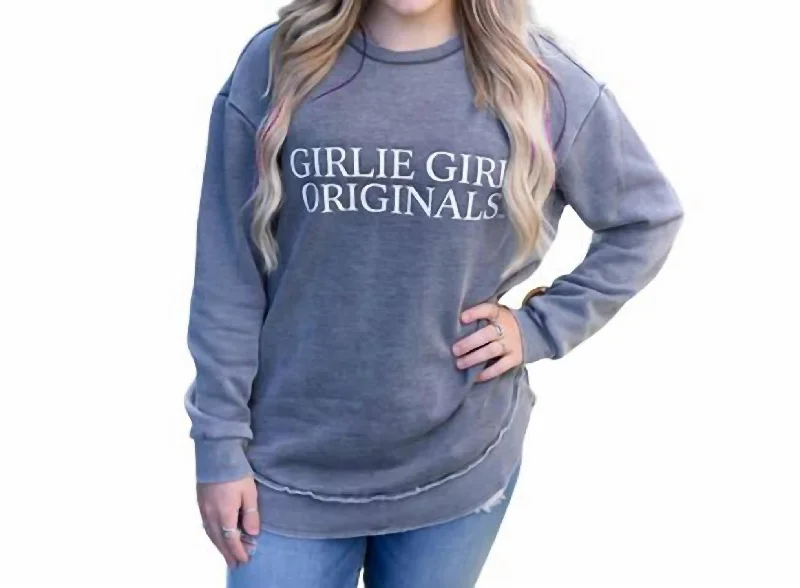 Women's Blouse with Gathered SleevesOriginals Logo Sweatshirt In Heather Grey