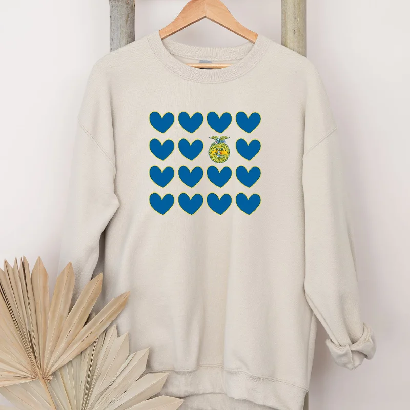 Women's Blouse with Collarless DesignFFA Emblem Multiple Hearts Crewneck (S-3XL) - Multiple Colors!