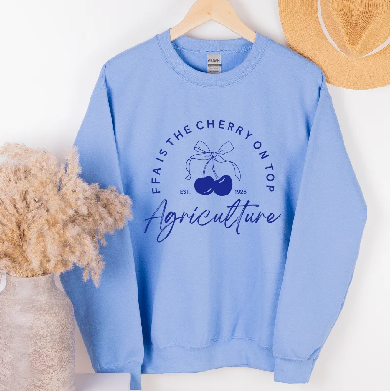 Women's Blouse with Keyhole CollarFFA IS THE CHERRY ON TOP – Crewneck