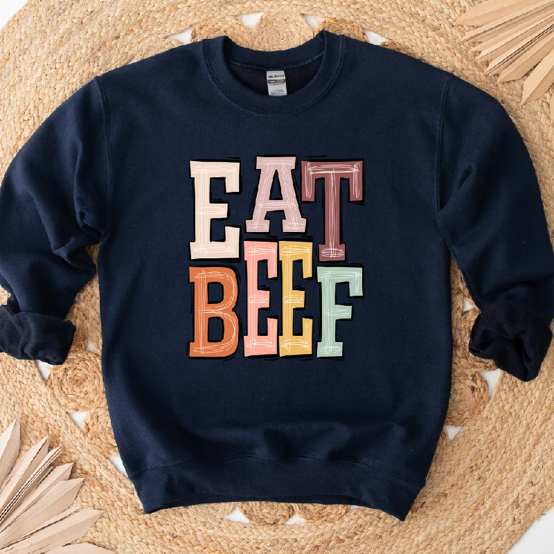 Women's Blouse with High CollarBoho Eat Beef Crewneck (S-3XL) - Multiple Colors!