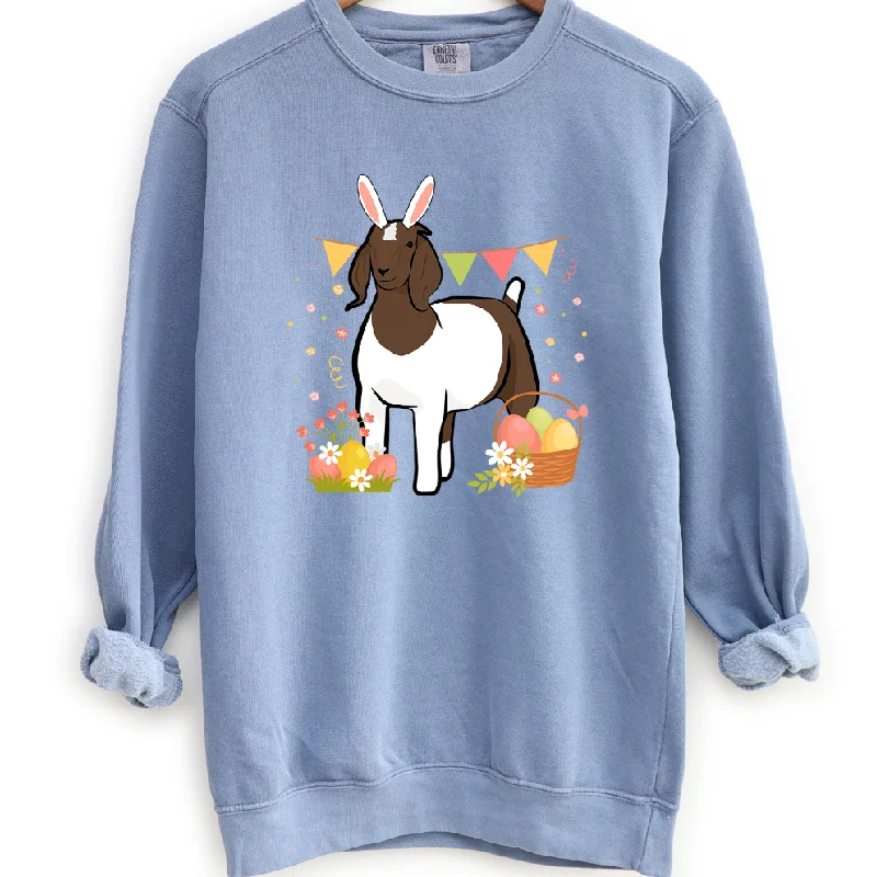 Women's Blouse with High CollarSpring Easter Goat Crewneck (S-3XL) - Multiple Colors!