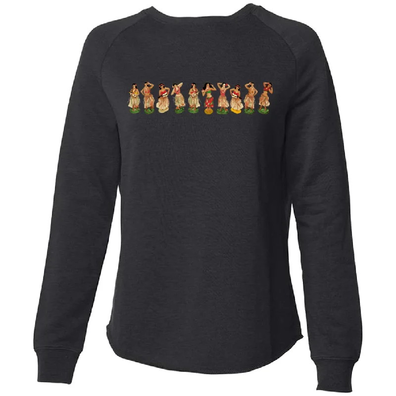 Women's Blouse with Boat CollarHula Girl Wrap Super Soft Crewneck Sweater