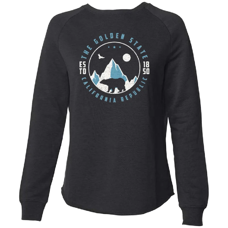 Women's Blouse with Peter Pan CollarSnowy California Mountains Super Soft Crewneck Sweater