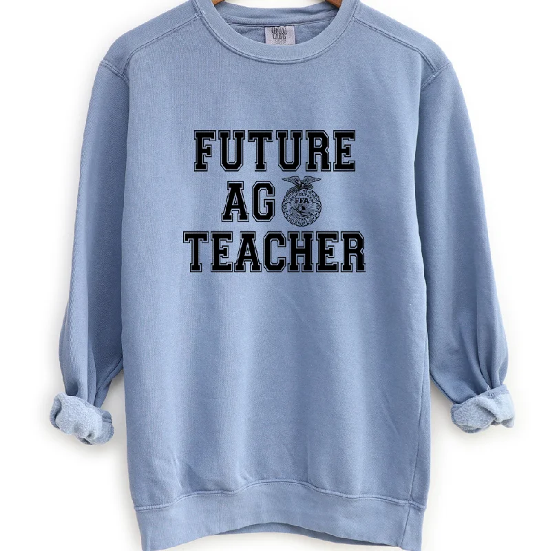 Women's Blouse with Narrow CollarFuture Ag Teacher Emblem Crewneck (S-3XL) - Multiple Colors! Women's Blouse with Narrow CollarFuture Ag Teacher Emblem Crewneck (S-3XL) - Multiple Colors!