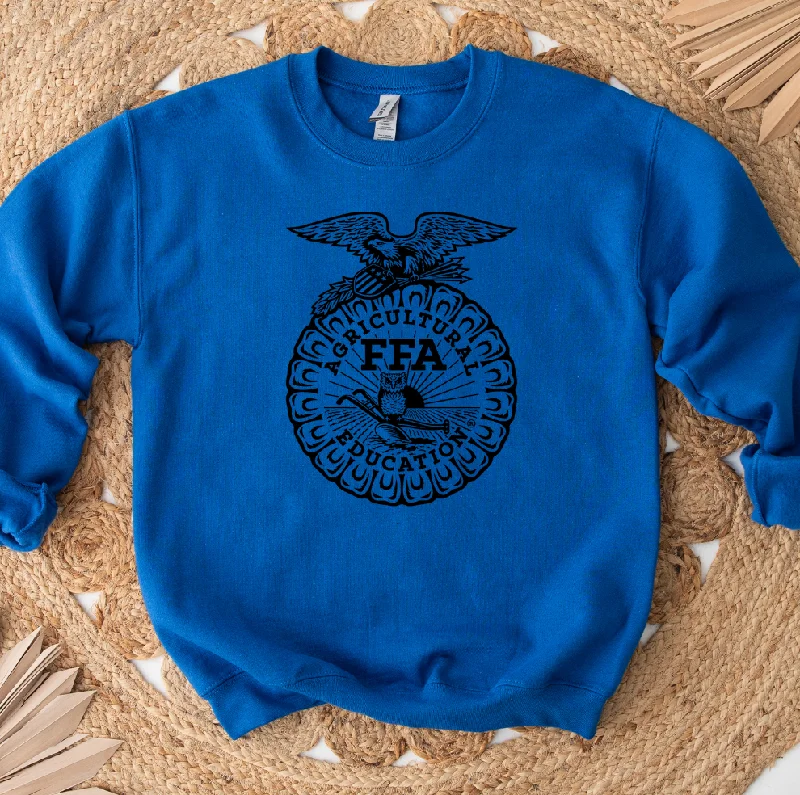 Women's Blouse with Notched CollarFFA Emblem Black Ink Crewneck (S-3XL) - Multiple Colors!
