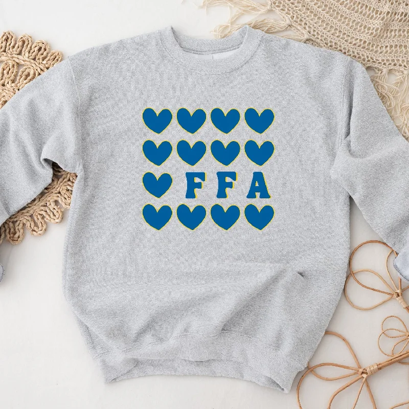 Women's Blouse with ShirringFFA Hearts Crewneck (S-3XL) - Multiple Colors!