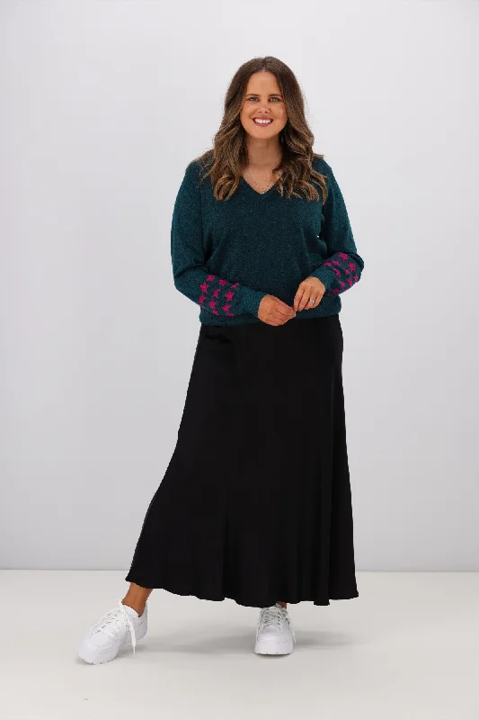 Women's Blouse with Notched CollarSugarhill Brighton Marcella V Neck Jumper Teal
