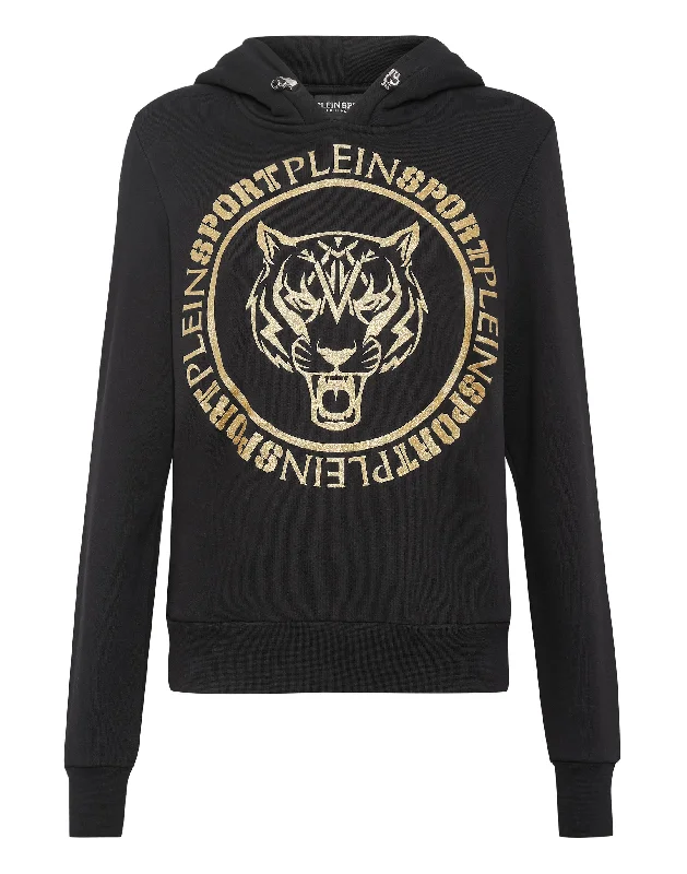 Women's Blouse with Wide CollarHoodie Sweatshirt Tiger