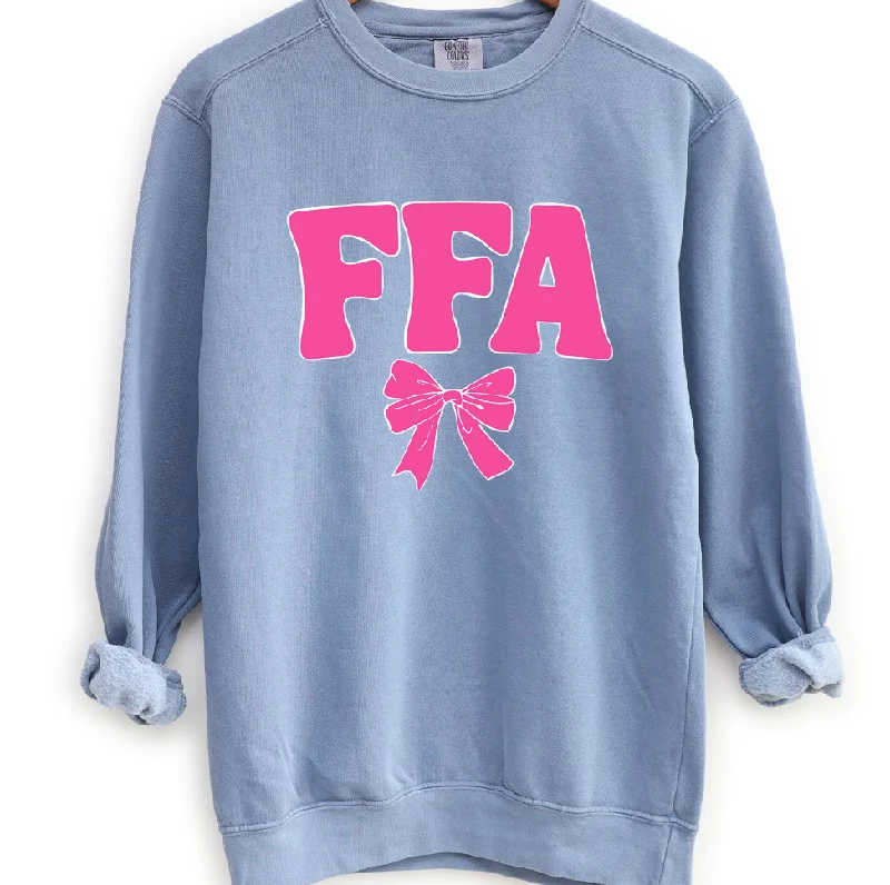 Women's Blouse with Low CollarFFA Bow Pink Crewneck (S-3XL) - Multiple Colors!