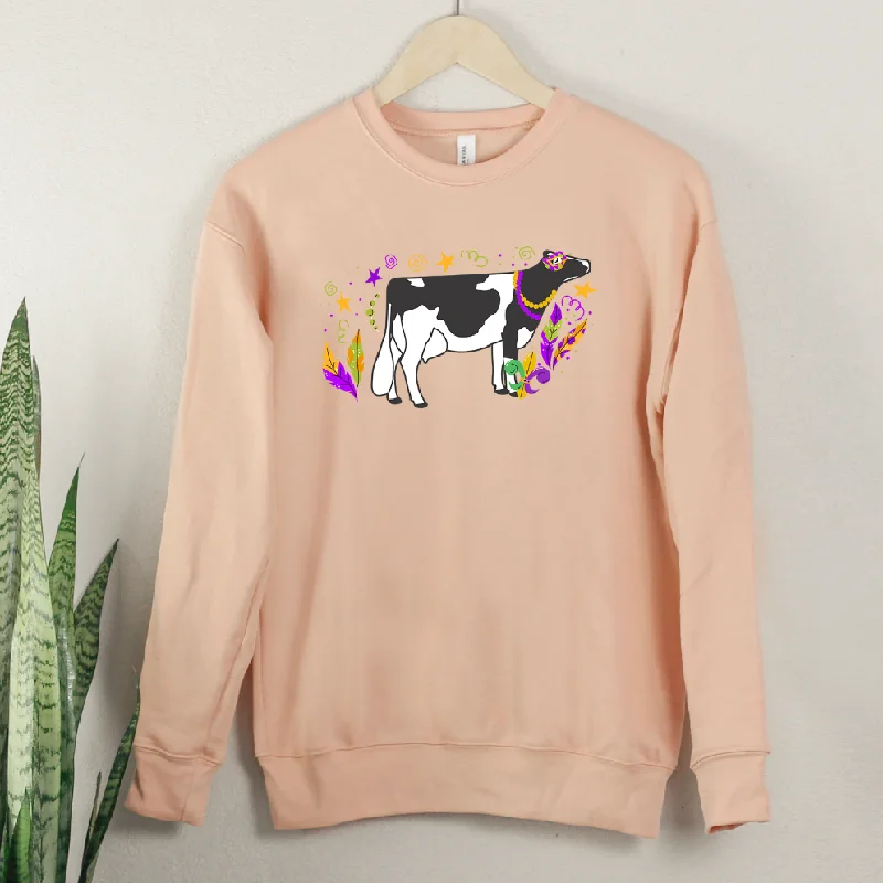 Women's Blouse for PartyDairy Cow Mardi Gras Crewneck (S-3XL) - Multiple Colors!