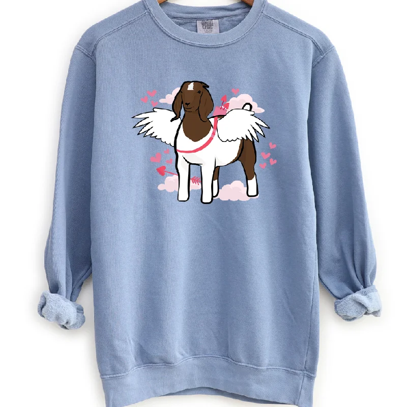 Women's Blouse with High CollarCupid Goat Crewneck (S-3XL) - Multiple Colors!