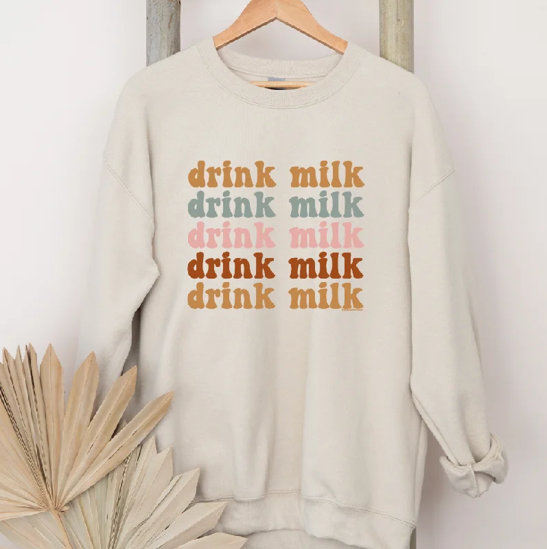 Women's Cotton BlouseGroovy Drink Milk Crewneck (S-3XL) - Multiple Colors!