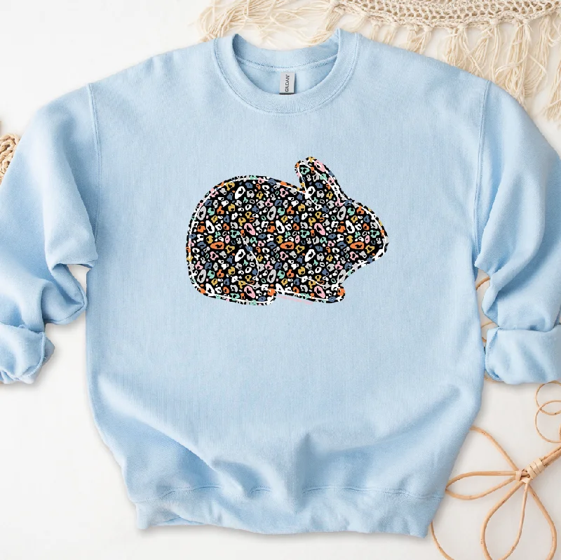 Women's Blouse with Fur TrimColorful Cheetah Rabbit Crewneck (S-3XL) - Multiple Colors!