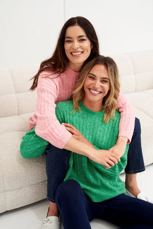 Women's Blouse with High CollarBetty Basics Kayla Knit Jumper Apple