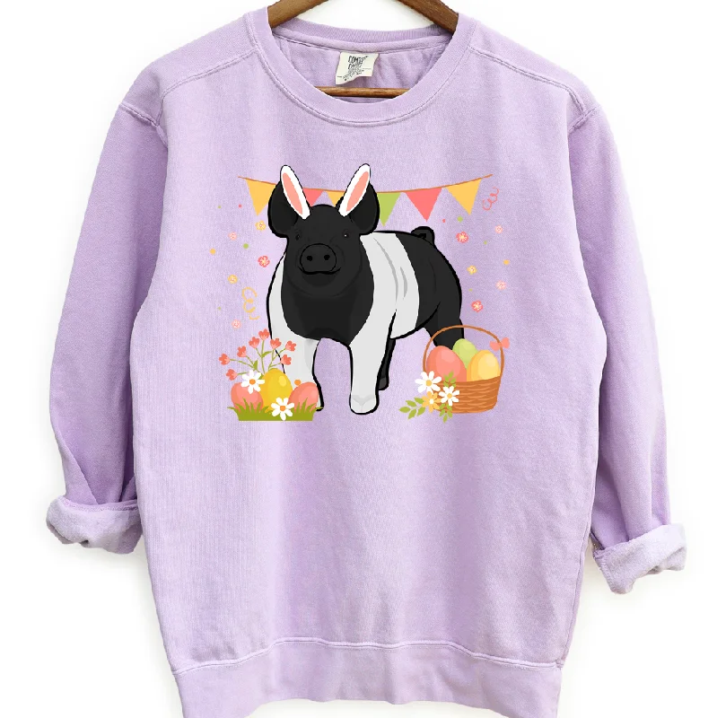 Women's Blouse with Collarless NeckSpring Easter Pig Crewneck (S-3XL) - Multiple Colors!