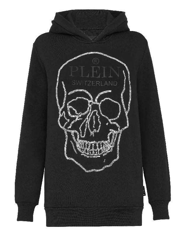 Women's Blouse with Shirt CollarHoodie sweatshirt Crystal Skull