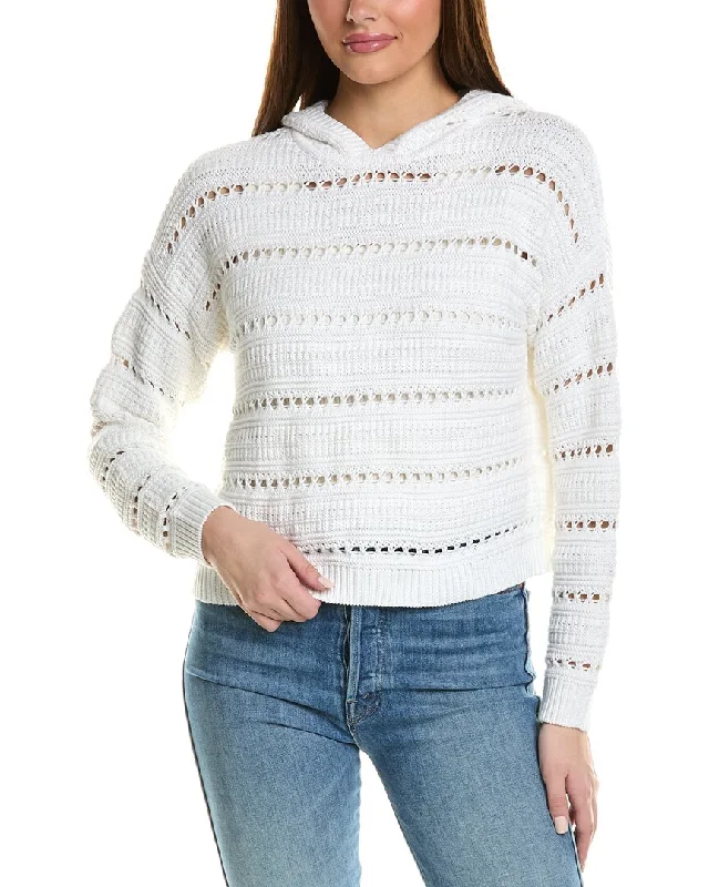 Women's Blouse with PatchesAutumn Cashmere Pointelle Hoodie