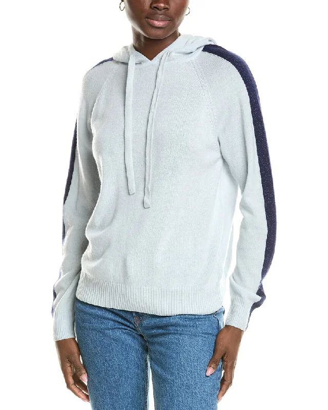 Women's Blouse with Shirt CollarBrodie Cashmere Wool & Cashmere-Blend Lurex Stripe Hoodie Women's Blouse with Shirt CollarBrodie Cashmere Wool & Cashmere-Blend Lurex Stripe Hoodie