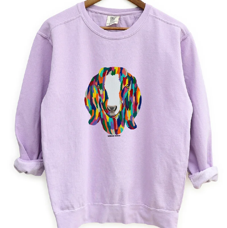 Women's Blouse with Keyhole CollarRainbow Goat Crewneck (S-3XL) - Multiple Colors!