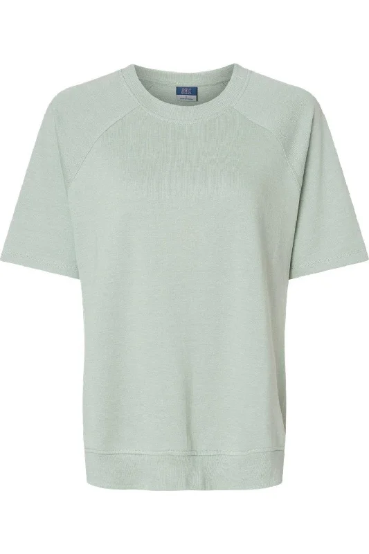 Women's Blouse with Notched CollarMV Sport Women´s French Terry Short Sleeve Crewneck Pullover Women's Blouse with Notched CollarMV Sport Women´s French Terry Short Sleeve Crewneck Pullover