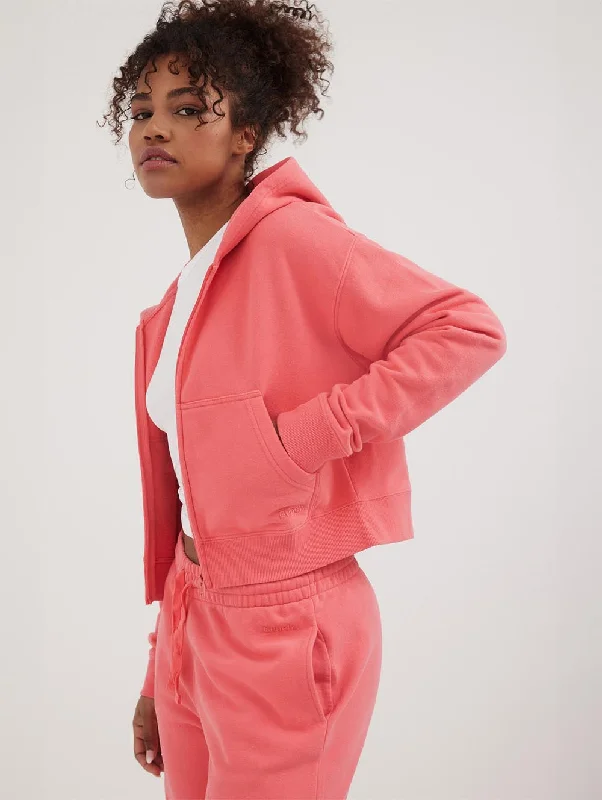 Women's Blouse with Narrow CollarWomens Whitley Eco-Fleece Cropped Zip Hoodie