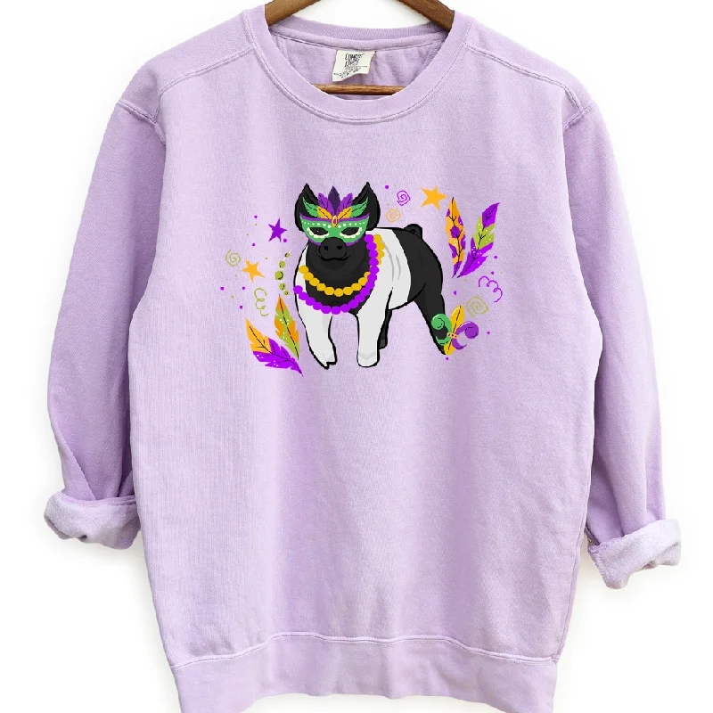 Women's Blouse with EmbroideryPig Mardi Gras Crewneck (S-3XL) - Multiple Colors!
