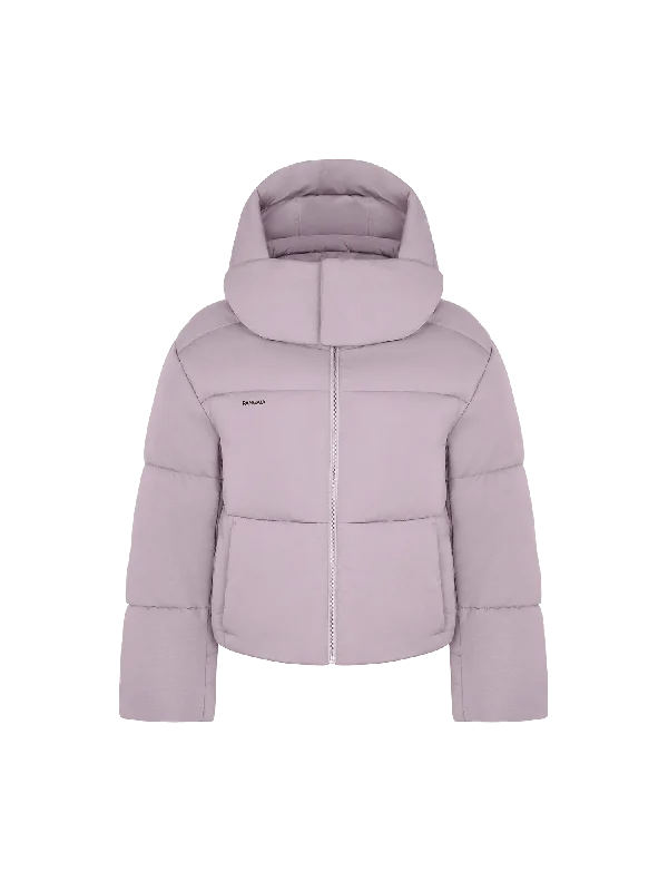 Women's Blouse with Three-Quarter SleevesWomen's DNA Flower-Warmth Cropped Puffer—raisin purple