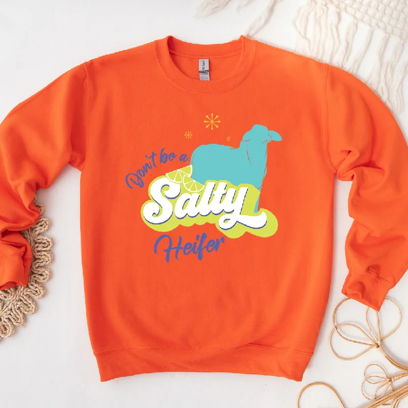 Women's Round-Neck BlouseDon't Be A Salty Brahman Heifer Crewneck (S-3XL) - Multiple Colors!