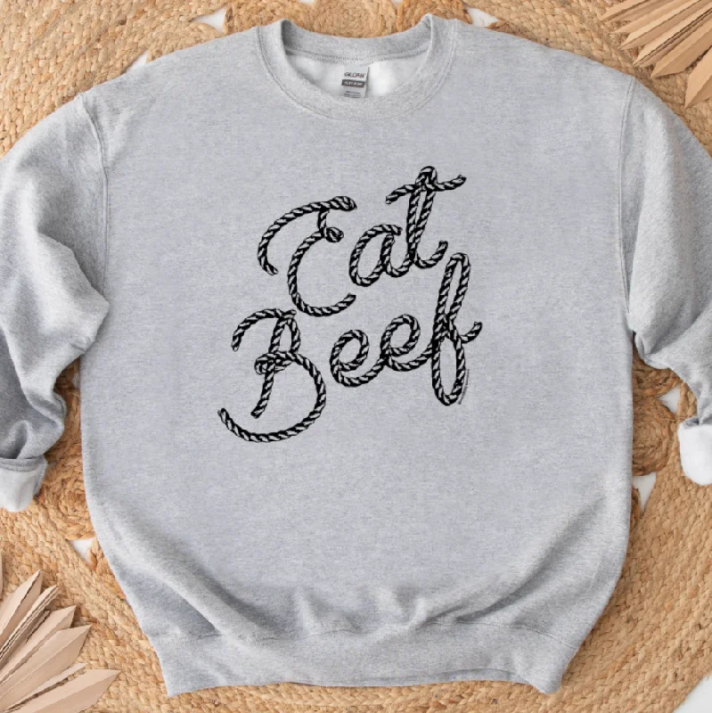 Women's Blouse for PartyRope Eat Beef Crewneck (S-3XL) - Multiple Colors!