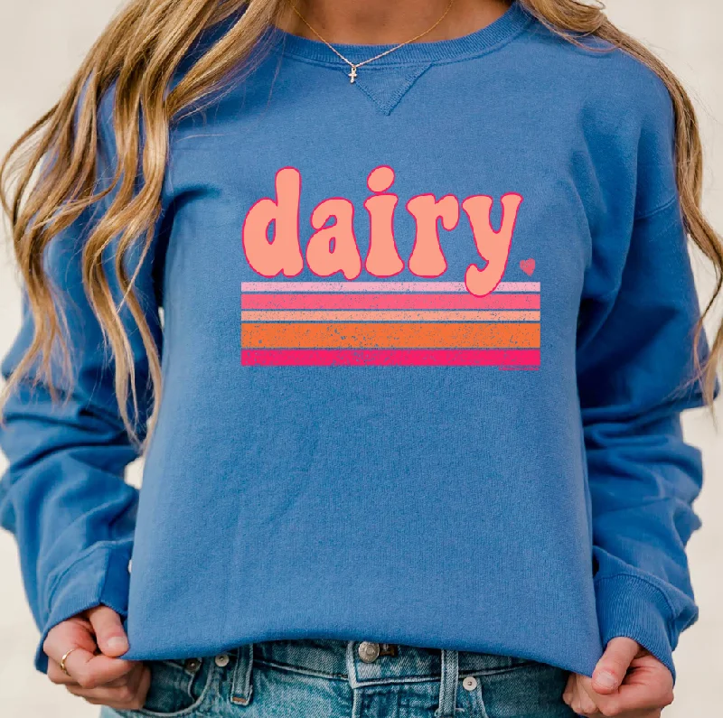 Women's Blouse with Puffed SleevesPeachy Dairy Crewneck (S-3XL) - Multiple Colors!